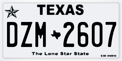 TX license plate DZM2607