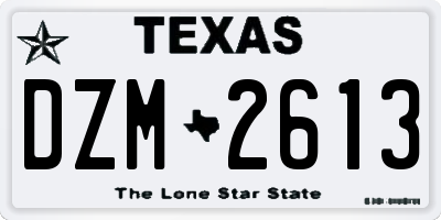 TX license plate DZM2613