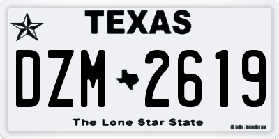 TX license plate DZM2619