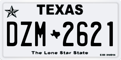 TX license plate DZM2621