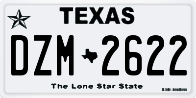 TX license plate DZM2622