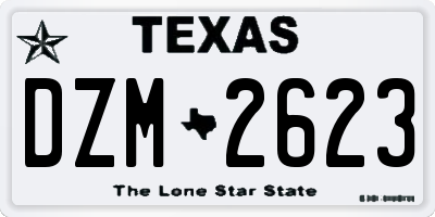 TX license plate DZM2623