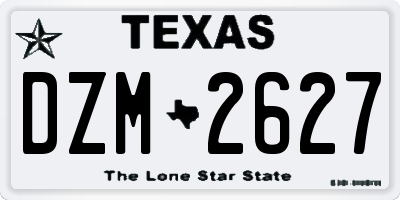 TX license plate DZM2627