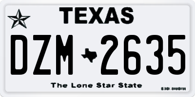 TX license plate DZM2635