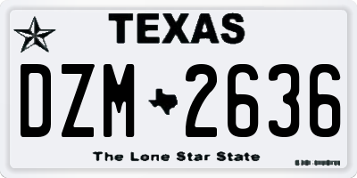TX license plate DZM2636