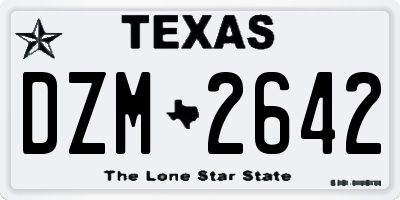 TX license plate DZM2642