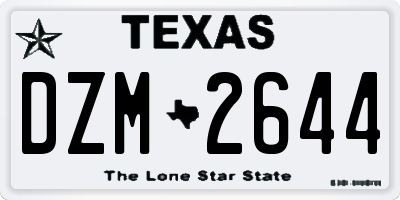 TX license plate DZM2644