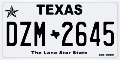 TX license plate DZM2645