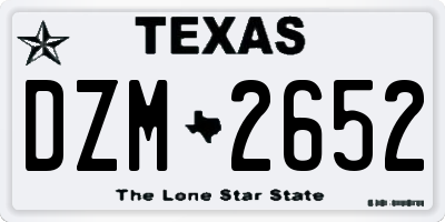 TX license plate DZM2652