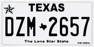 TX license plate DZM2657