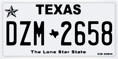 TX license plate DZM2658