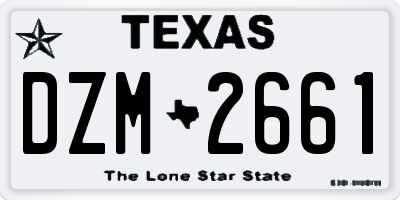 TX license plate DZM2661