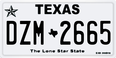 TX license plate DZM2665