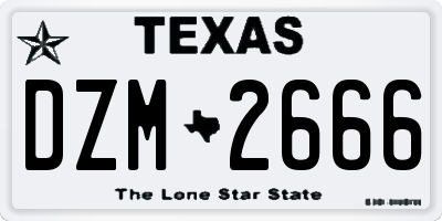 TX license plate DZM2666