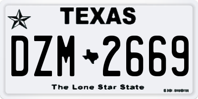 TX license plate DZM2669