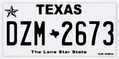 TX license plate DZM2673