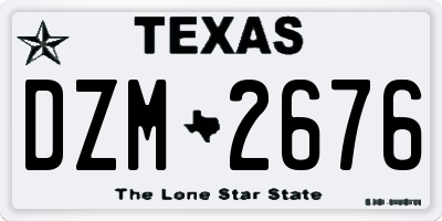 TX license plate DZM2676