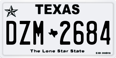 TX license plate DZM2684