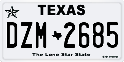 TX license plate DZM2685