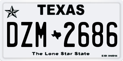 TX license plate DZM2686