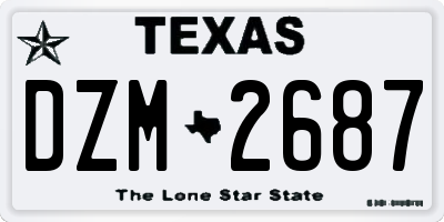 TX license plate DZM2687