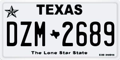 TX license plate DZM2689