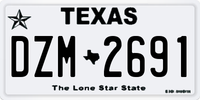 TX license plate DZM2691