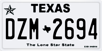 TX license plate DZM2694