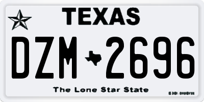 TX license plate DZM2696