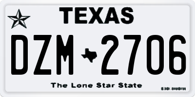 TX license plate DZM2706