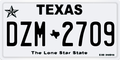 TX license plate DZM2709