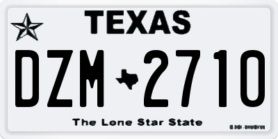 TX license plate DZM2710