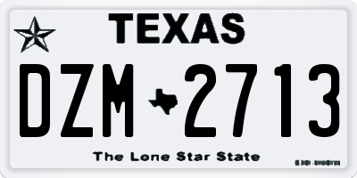 TX license plate DZM2713