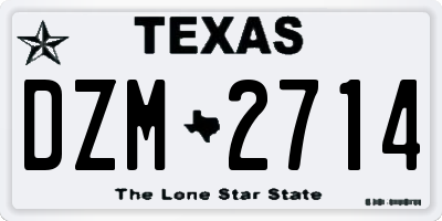 TX license plate DZM2714