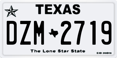 TX license plate DZM2719