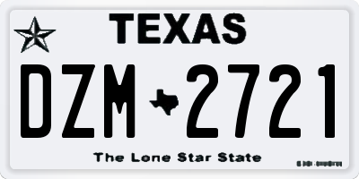 TX license plate DZM2721