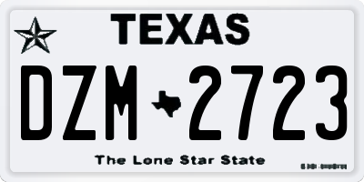 TX license plate DZM2723