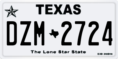 TX license plate DZM2724