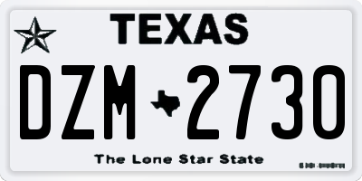 TX license plate DZM2730