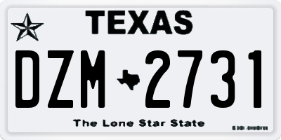 TX license plate DZM2731