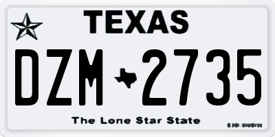 TX license plate DZM2735