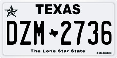 TX license plate DZM2736