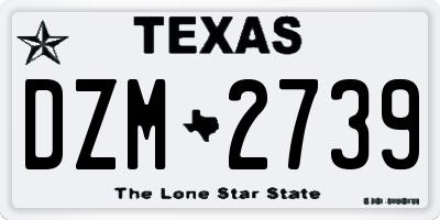 TX license plate DZM2739