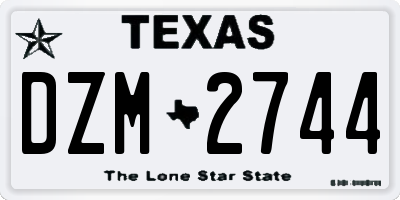 TX license plate DZM2744