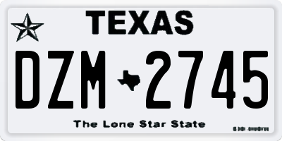 TX license plate DZM2745