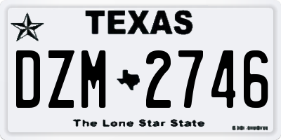 TX license plate DZM2746