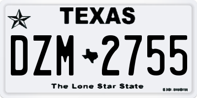 TX license plate DZM2755
