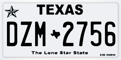 TX license plate DZM2756