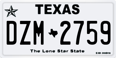 TX license plate DZM2759