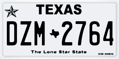 TX license plate DZM2764